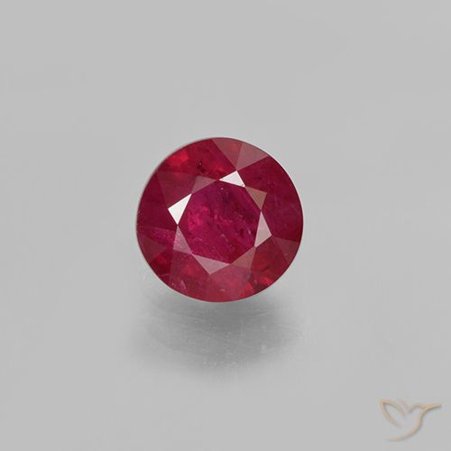 0.71ct Natural Medium Red Ruby, Round, VS-SI