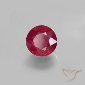 0.71 ct Red Ruby Stone, Natural Ruby in Round Facet Shape for Sale
