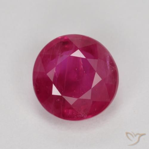 0.80ct Natural Reddish Pink Ruby, Round, VS-SI