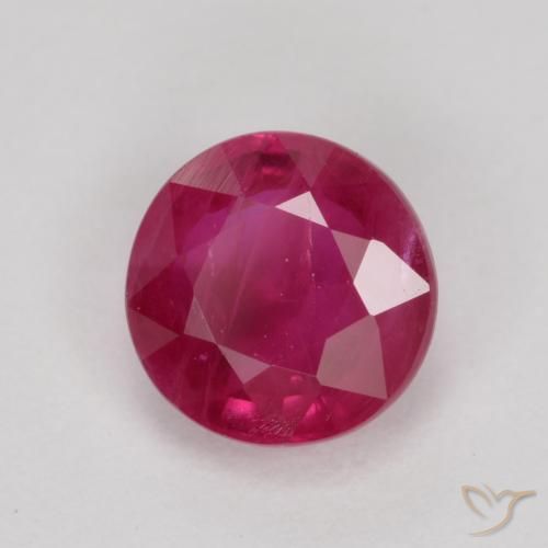 0.80 ct Red Ruby Stone, Natural Ruby in Round Facet Shape for Sale