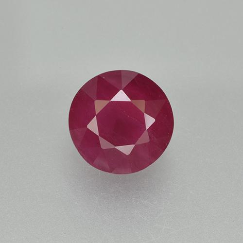 Deep Crimson Ruby Gem - 1.7ct Round Facet (ID: 499475)