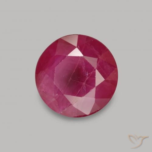 1.10 ct Red Ruby Stone, Natural Ruby in Round Facet Shape for Sale