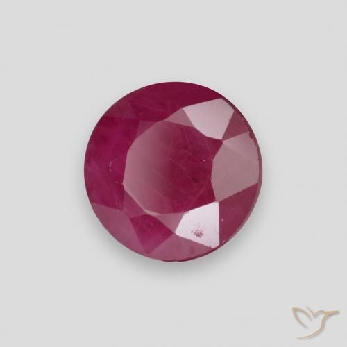 1.07 ct Red Ruby Stone, Natural Ruby in Round Facet Shape for Sale
