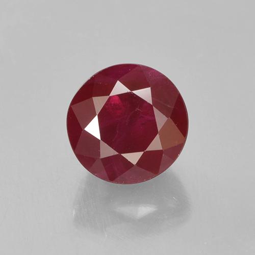 Dark Red Ruby Gem - 1.2ct Round Facet (ID: 499479)