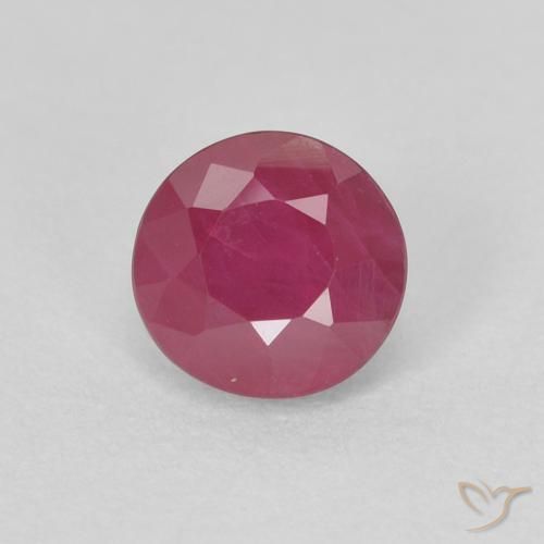 4.6mm Round Facet Red Ruby from Myanmar, Weight of 0.6ct, Natural heated gemstone in VS-SI Clarity, 1pc Ruby - the Color is Pinkish Red, Mohs Hardness of 9 suitable for daily wear jewelry, Stone of Love, Photo A
