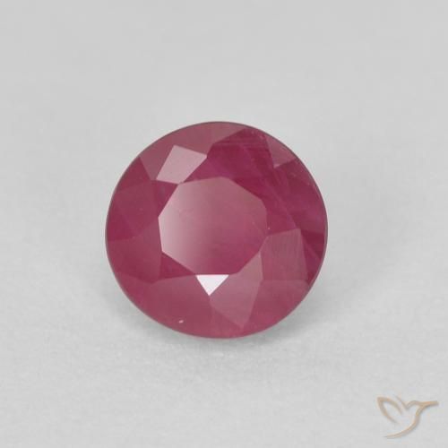 0.60 ct Red Ruby Stone, Natural Ruby in Round Facet Shape for Sale