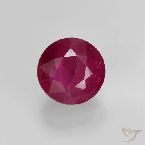 Rojo vino Rubí Gema - 0.7ct Faceta Redonda (ID: 499486)