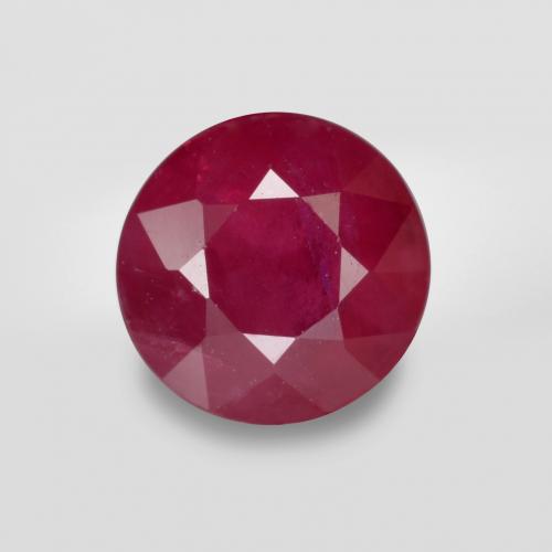 Темно-красный Рубин Камень - 0.8ct Круглая Фасетная Огранка (ID: 499489)