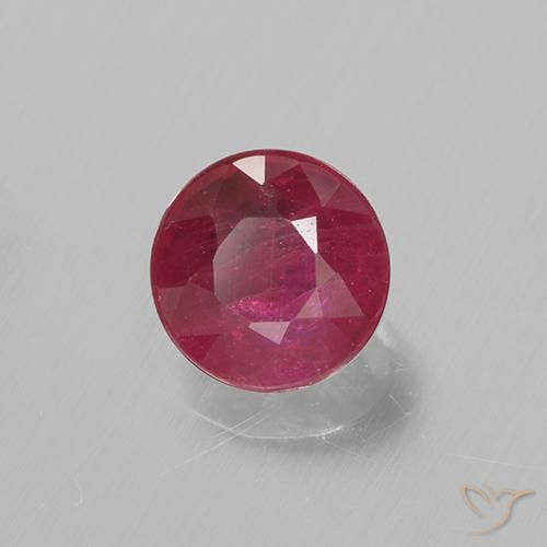 0.64 ct Red Ruby Stone, Natural Ruby in Round Facet Shape for Sale