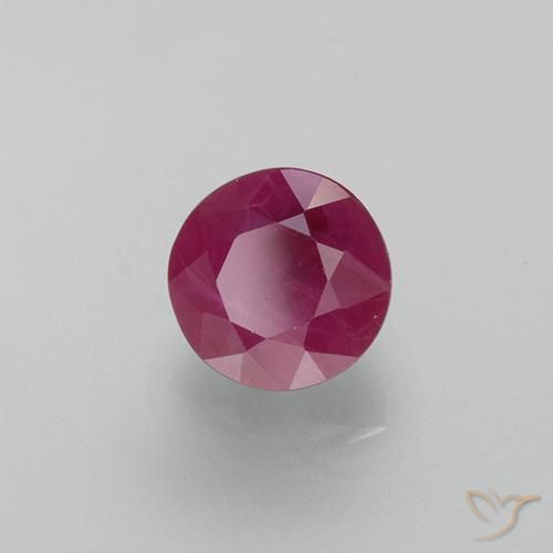 0.79 ct Red Ruby Stone, Natural Ruby in Round Facet Shape for Sale