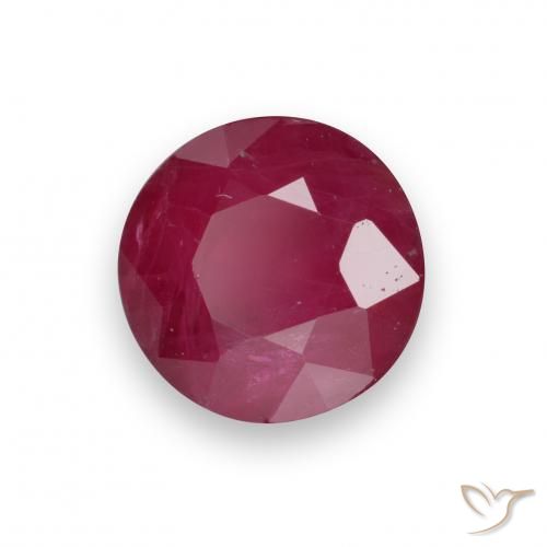0.69 ct Red Ruby Stone, Natural Ruby in Round Facet Shape for Sale