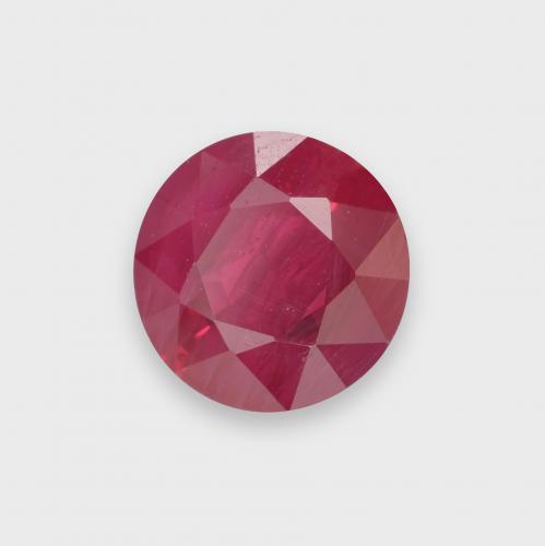 1.21ct Round Medium Red Ruby from Myanmar, Dimension 6.3mm, Natural heated Gemstone, VS-SI Clarity, 1pc Round Facet Ruby, Mohs Hardness of 9 suitable for daily wear jewelry, Year of the Pig Gemstone, Photo A