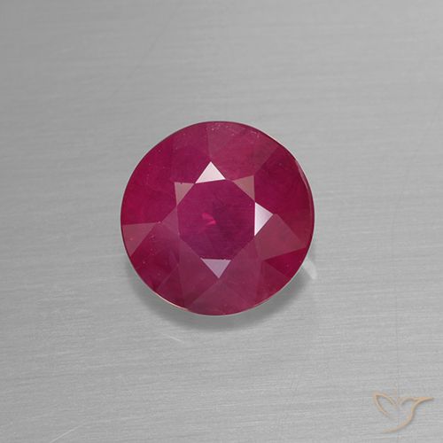 6,1mm runder roter Rubin aus Myanmar, Gewicht von 1,28 ct, natürlicher Edelstein in VS-SI Reinheit, 1 Stück runder Rubin - Farbe: Rosaig-rot, Mohs-Härte von 9 Geeignet für den täglichen Gebrauch im Schmuck, Traditioneller Dezember-Geburtsstein, Photo A