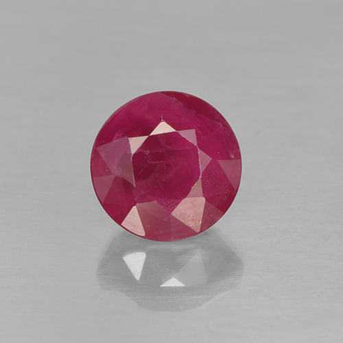 Rosso tendente al rosa Rubino Gem - 1.4ct Sfaccettatura rotonda (ID: 499501)