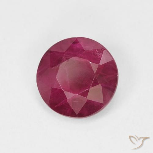 1.07 ct Red Ruby Stone, Natural Ruby in Round Facet Shape for Sale