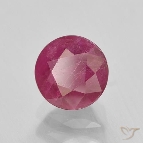 1.55 ct Red Ruby Stone, Natural Ruby in Round Facet Shape for Sale