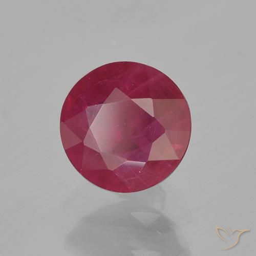 1.06 ct Red Ruby Stone, Natural Ruby in Round Facet Shape for Sale