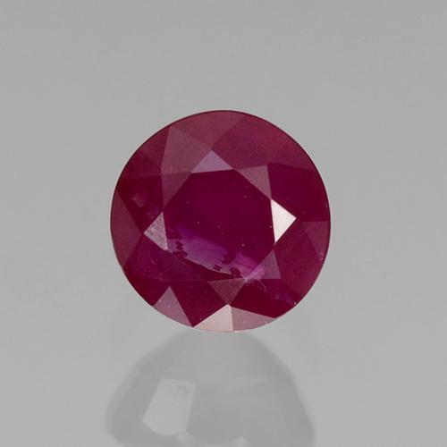 Currant Red Ruby Gem - 0.9ct Round Facet (ID: 499741)