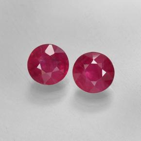 Красновато-розовый Рубин Камень - 0.5ct Круглая Фасетная Огранка (ID: 499745)