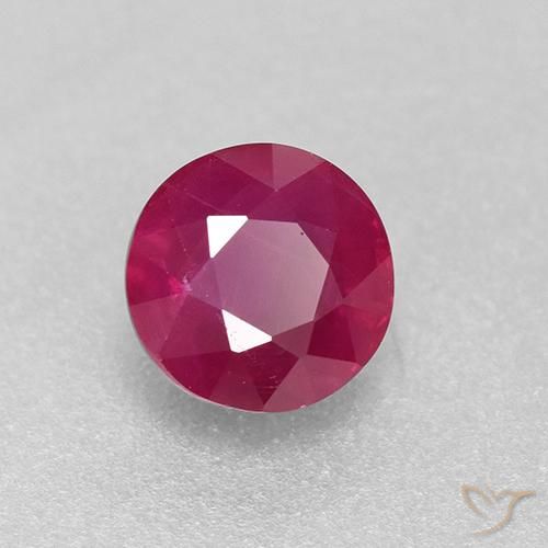 0.85 ct Red Ruby Stone, Natural Ruby in Round Facet Shape for Sale