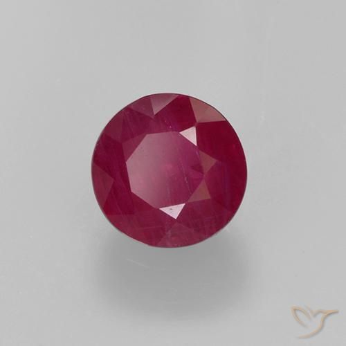 0.68 ct Red Ruby Stone, Natural Ruby in Round Facet Shape for Sale