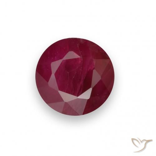Rubí Faceta Redonda de 0,75 ct de Myanmar, Dimensión 4,9mm, Claridad vs-si, Piedra preciosa natural Caliente, 1 pieza de Rubí en color Rojo oscuro, Dureza Mohs de 9 Adecuado para joyas de uso diario, Piedra natal de julio, Photo A