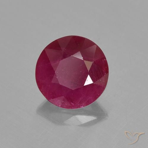 0.65 ct Red Ruby Stone, Natural Ruby in Round Facet Shape for Sale