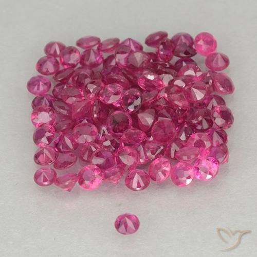 Ruby Gemstones in 1.4 mm (calibrated) Size for Sale, Ruby Stones in Deep Magenta Color