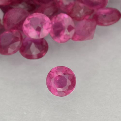 100pc 1.4mm Round Ruby Lot - 1.3ct total Weight / avg. 0.01ct each, Color: Hot Pink, Mohs Hardness 9 suitable for daily wear jewelry, Traditional December Birthstone, Photo A