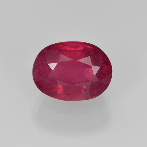 Pinkish Red Ruby Gem - 1.7ct Oval Facet (ID: 500728)