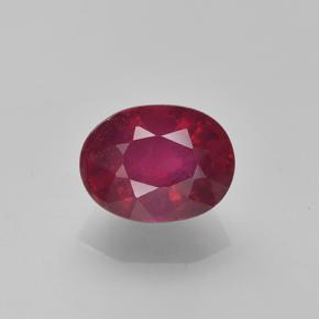 Deep Red Ruby Gem - 2.1ct Oval Facet (ID: 500732)