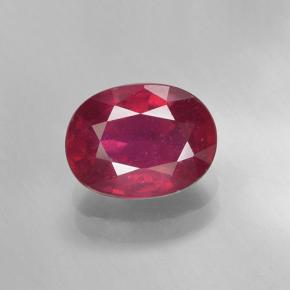 Pinkish Red Ruby Gem - 1.9ct Oval Facet (ID: 500746)