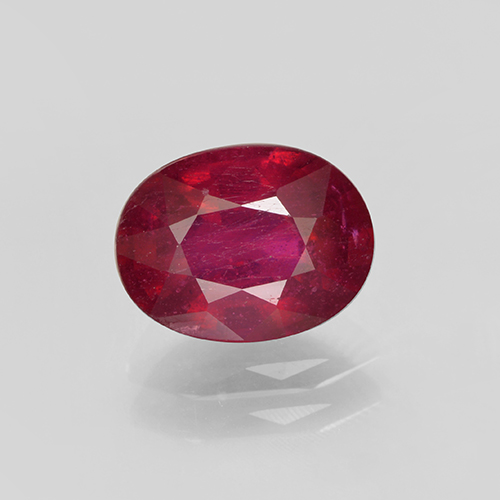 Wine Red Ruby Gem - 1.8ct Oval Facet (ID: 500859)