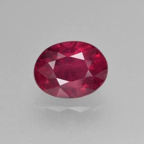 Medium-Dark Red Ruby Gem - 1.8ct Oval Facet (ID: 500861)