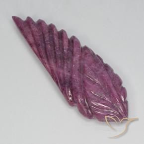 15.91 ct Purple Ruby Stone, Natural Ruby in Carved Leaf Shape for Sale