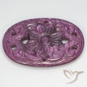 22.50 ct Purple Ruby Stone, Natural Ruby in Carved Oval Shape for Sale
