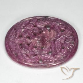 31.40 ct Purple Ruby Stone, Natural Ruby in Carved Oval Shape for Sale