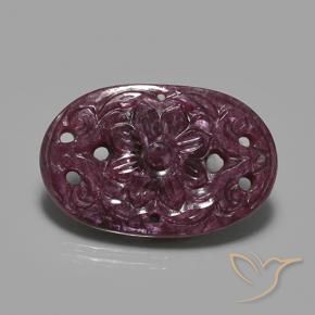 23.57 ct Purple Ruby Stone, Natural Ruby in Carved Oval Shape for Sale
