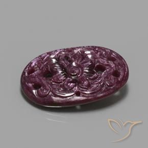 Ruby Gemstone in 30.4 x 19.7 mm Size for Sale, Ruby Stone in Medium-Dark Purple Color