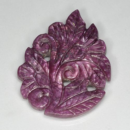 Красновато-пурпурный Рубин Камень - 22ct Фигурка лист (ID: 501422)