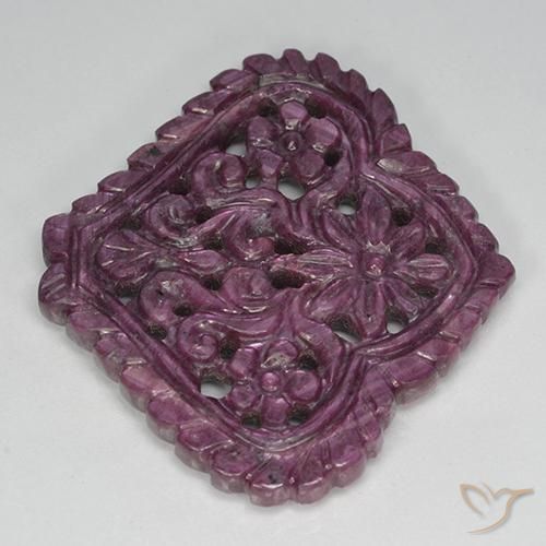 42.70 ct Purple Ruby Stone, Natural Ruby in Fancy Carving Shape for Sale