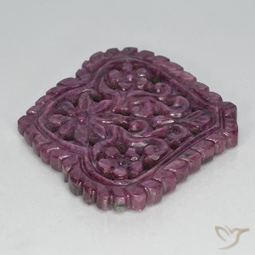 Ruby Gemstone in 37.5 x 35.1 mm Size for Sale, Ruby Stone in Reddish Purple Color