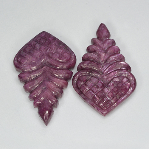 Boysenberry Purple Рубин Камень - 13.6ct Carved Fancy (ID: 501426)