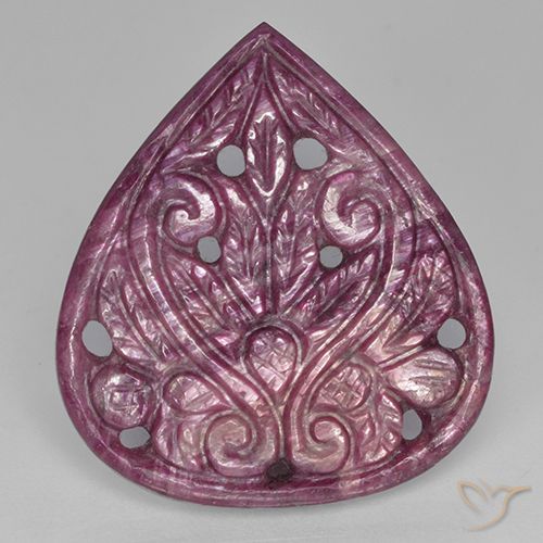 31.28ct Natural Medium Purple Ruby, Pear Shape, Opaque