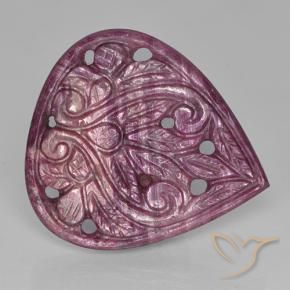 31.28 ct Purple Ruby Stone, Natural Ruby in Carved Pear Shape for Sale