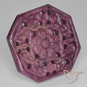 46.06 ct Purple Ruby Stone, Natural Ruby in Carved Octagon Shape for Sale