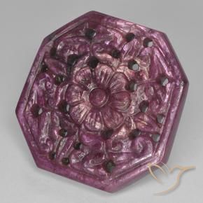 46.86 ct Purple Ruby Stone, Natural Ruby in Carved Octagon Shape for Sale