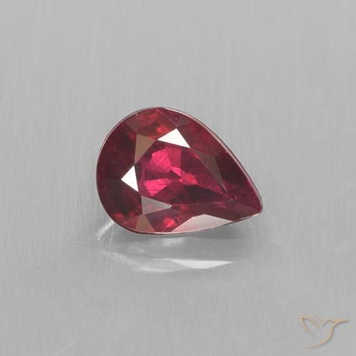 Deep Red Ruby Gem - 0.3ct Pear Facet (ID: 501730)