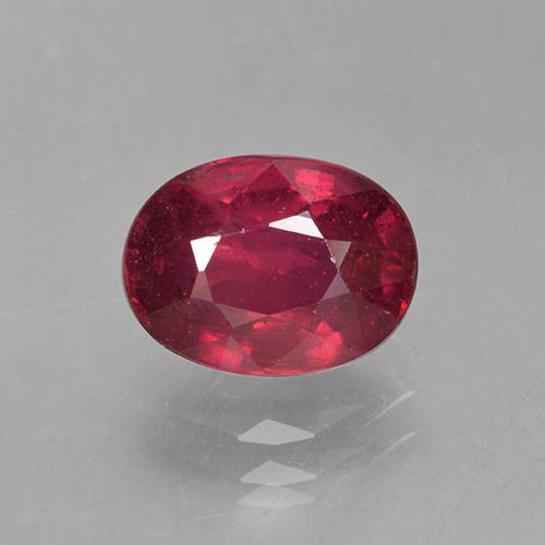 Medium Red Ruby Gem - 2ct Oval Facet (ID: 501742)