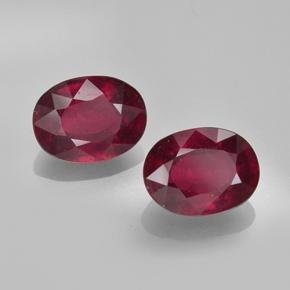3.62 ctw Red Ruby Stones, Natural Ruby in Oval Facet Shape for Sale